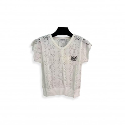LOEWE KNITTED OPENWORK SHORT SLEEVE 